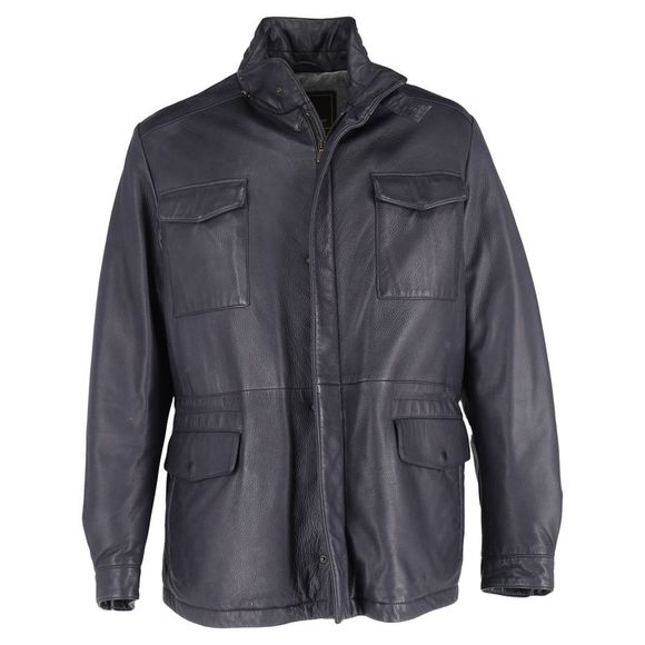 Loro Piana Other - Loro Piana Jacket in Navy Blue Leather